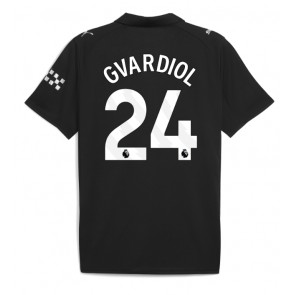 Manchester City Josko Gvardiol #24 Venkovní Dres 2025-26 Krátký Rukáv